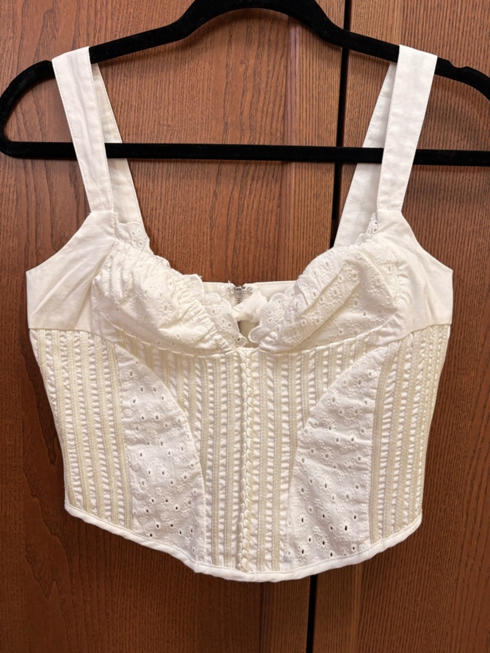 With Jean White Lace-Effect Bustier Camisole